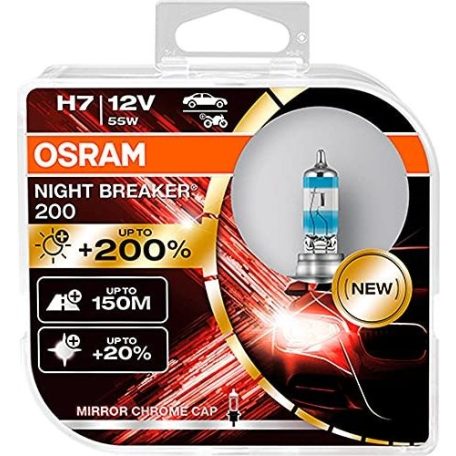 Osram H7 halogén izzók 12V 55W PX26d NIGHT BREAKER 200 / 2db