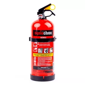   AMIO Pulverfeuerlöscher 2 Kg ABC mit vorhandenem Messgerät und Wandfixier