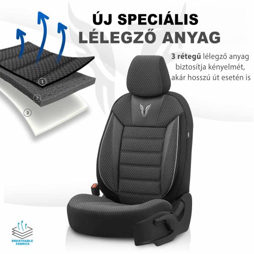 Mercedes 190-es series OTOM Universelles Sitzbezug-Set TORO 902 BLACK/SMOKED NZ Premium