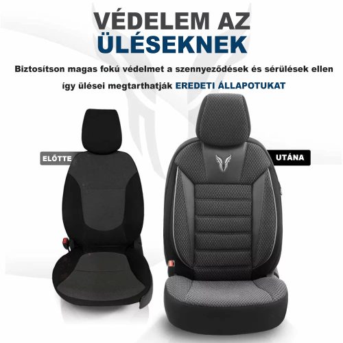 Mercedes 190-es series OTOM Universelles Sitzbezug-Set TORO 902 BLACK/SMOKED NZ Premium
