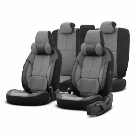   Dacia Dokker OTOM Universelles Sitzbezug-Set VOYAGER 102 Schwarz grau 3-ZIP Premium