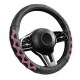 Lenkradbezug aus Kunstleder, 38 cm, schwarz-rosa, 203-7P A00153