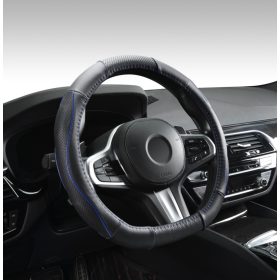   DW-5056BLD "D" Valódi bőr kormányvédő szellőző lyukacsos  Kék betétes mintával 