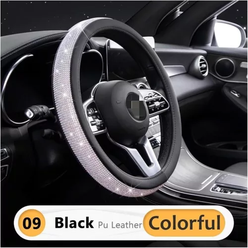 00856 Lenkerschutz SCHWARZ 38 cm mit Strasssteinen 203-10BK