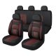 CHEVROLET AVEO 11 teilig universelles Sitzbezugsset -an 2 Stellen teilbar- airbaggeeignet - schwarz-rot 203-3BR