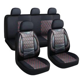   Audi  A1 01099 11 MŰBŐR részes univerzális üléshuzat szett - 2HELYEN osztható Légzsákos - fekete-Piros 203-2BR