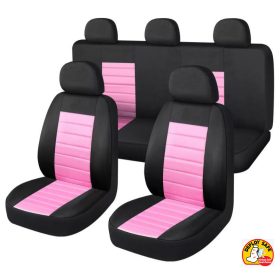   Audi  A1 01204 9 részes 2HELYEN osztható - Légzsákos univerzális üléshuzat szett - Pink-fekete 203-6BP-AZ