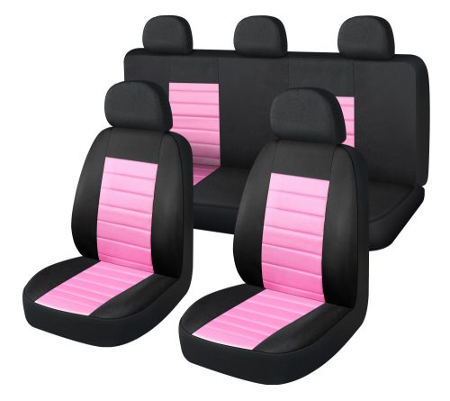 Audi  A1 01204 9 részes 2HELYEN osztható - Légzsákos univerzális üléshuzat szett - Pink-fekete 203-6BP-AZ