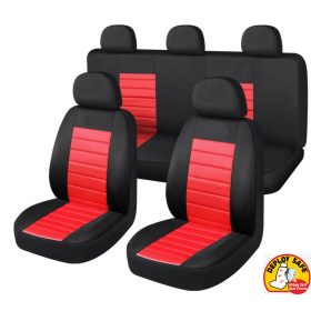   Audi  A1 01228 9 részes 2HELYEN osztható - Légzsákos univerzális üléshuzat szett - piros-fekete 203-6BR-AZ