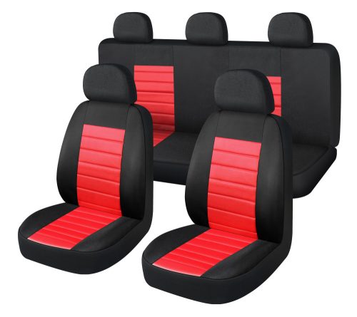 Audi  A1 01228 9 részes 2HELYEN osztható - Légzsákos univerzális üléshuzat szett - piros-fekete 203-6BR-AZ