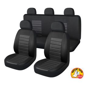   Audi  A1 01242 9 részes 2HELYEN osztható - Légzsákos univerzális üléshuzat szett -Fekete-fekete 203-6BK-AZ