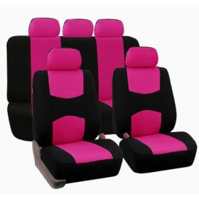   AD008PK 9 teilig an 2 Stellen teilbar universelles Sitzbezugsset - airbaggeeignet - Pink-schwarz
