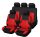 AD9521R 9 teilig an 2 Stellen teilbar universelles Sitzbezugsset - airbaggeeignet - rot-schwarz