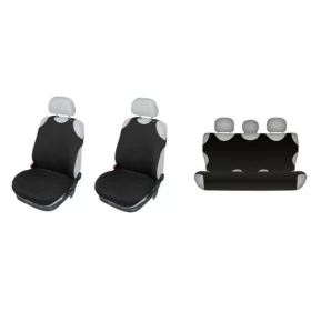 01709 Jersey-Sitzbezugset – Dünnes Material – Schwarz