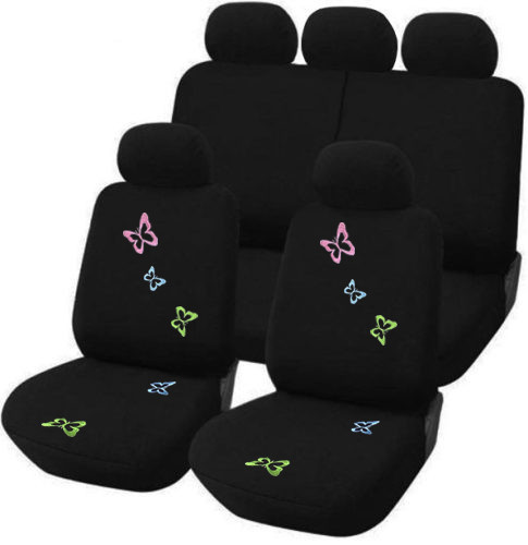 Audi  A1 9 részes Pillangós autós üléshuzat szett - Légzsákos - Fekete