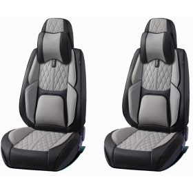   Honda Accord 15 részes Prémium Magas minőségű Műbőr üléshuzat szett nyakpárnákkal - Légzsákos - Osztható - Fekete/Szürke színben