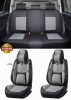 Honda Accord 15 részes Prémium Magas minőségű Műbőr üléshuzat szett nyakpárnákkal - Légzsákos - Osztható - Fekete/Szürke színben