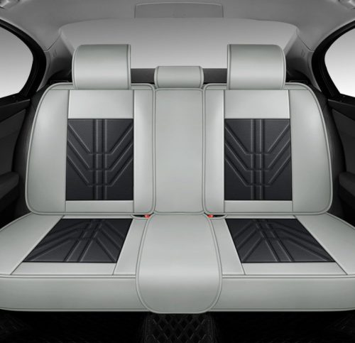 Chevrolet Avalance 13 részes Prémium Magas minőségű Műbőr üléshuzat szett nyakpárnákkal - Légzsákos - Osztható - Fekete/Sötét szürke színben