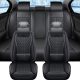 Alfa Romeo Guilietta 13 teilig Premium Magas minőségű Kunstleder Sitzbezug Set nyakpárnákkal - airbaggeeignet - teilbar - schwarz színben