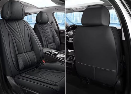 Alfa Romeo Guilietta 13 teilig Premium Magas minőségű Kunstleder Sitzbezug Set nyakpárnákkal - airbaggeeignet - teilbar - schwarz színben