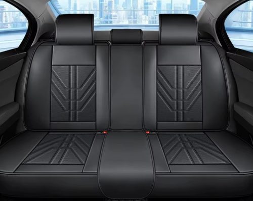 Alfa Romeo Guilietta 13 teilig Premium Magas minőségű Kunstleder Sitzbezug Set nyakpárnákkal - airbaggeeignet - teilbar - schwarz színben