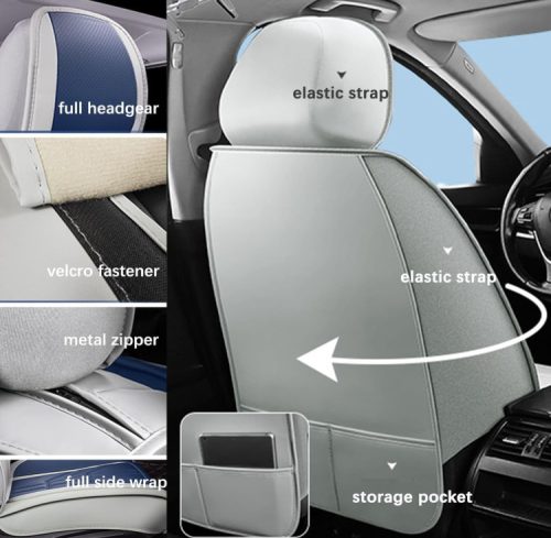 Alfa Romeo Guilietta 13 teilig Premium Magas minőségű Kunstleder Sitzbezug Set nyakpárnákkal - airbaggeeignet - teilbar - schwarz színben