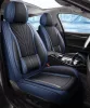Dacia Sandero Stepway 13 részes Prémium Magas minőségű Műbőr üléshuzat szett nyakpárnákkal - Légzsákos - Osztható - Fekete/Sötét kék színben