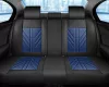 Dacia Sandero Stepway 13 részes Prémium Magas minőségű Műbőr üléshuzat szett nyakpárnákkal - Légzsákos - Osztható - Fekete/Sötét kék színben