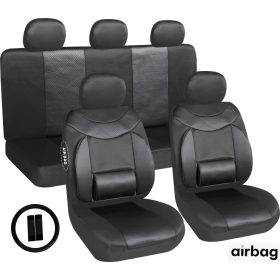   SUZUKI Baleno III 11 teilig Sitzbezug Set Lendenstütze + Légzsák kompatibilis - schwarz AG28505BK PLUS