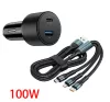13023 02ACSET Schnellladegerät USB/USB-C + 3-in-1-Ladegerät mit verschiedenen Ladeaufsätzen – 5 A 100 W 12–24 V