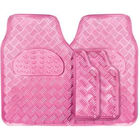   03062 Universelle Automatten aus Gummi in Aluminiumoptik, 4 Stück - PINK