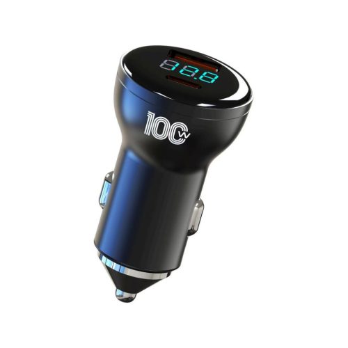 13061 ECO PACK 04AC Schnellladegerät mit Digitalvoltmeter – USB-/USB-C-Anschluss – 100 W