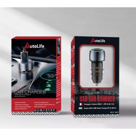   07AC+ 13016 Kfz-Schnellladegerät – 48 W – Quick Charge 3.0 – 12–24 V LED-Ambientebeleuchtung