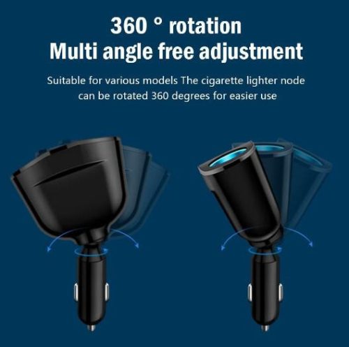 13115 QC3024 Premium-Autoladegerät mit 2 USB-Anschlüssen + 2 Zigarettenanzünderbuchsen + PD