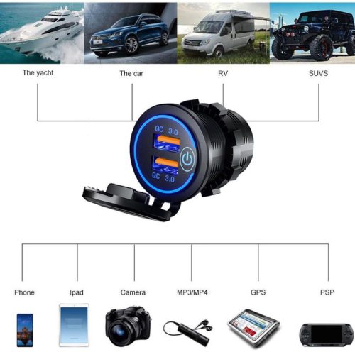 13214 Eingebaute, wasserdichte USB-Ladebuchse Quick Charge 3.0