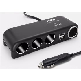   13283 Zigarettenanzünder-Verteiler 3-fach + 2 USB-Anschlüsse + Zigarettenanzünderbuchse 12/24 V - max. 120 W