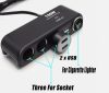 13283 Zigarettenanzünder-Verteiler 3-fach + 2 USB-Anschlüsse + Zigarettenanzünderbuchse 12/24 V - max. 120 W