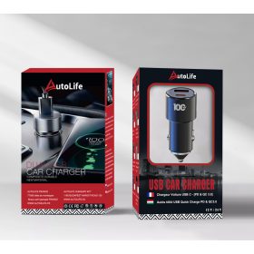 02AC Kfz-Schnellladegerät 100W – USB & USB-C 12/24V