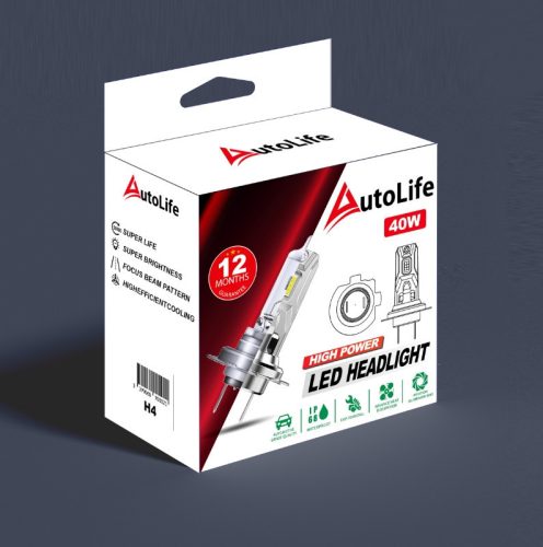 AL-H4 LED-Autoscheinwerfer – 12 V – 40 W – 4000 lm – CANBUS-Paar, Plug & Play, IP68, Art.-Nr.: Pilot 57700 12V Halo LED Cyber-Serie