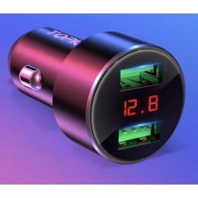   Schnellladegerät für den Zigarettenanzünder im Auto, doppelter USB-Ausgang, Spannungsmesser – 12/24 V