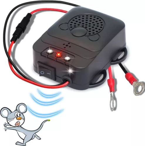 Ultraschall- und LED-Nagetiervertreiber (Blinkfunktion) für Fahrzeuge, 12 V
