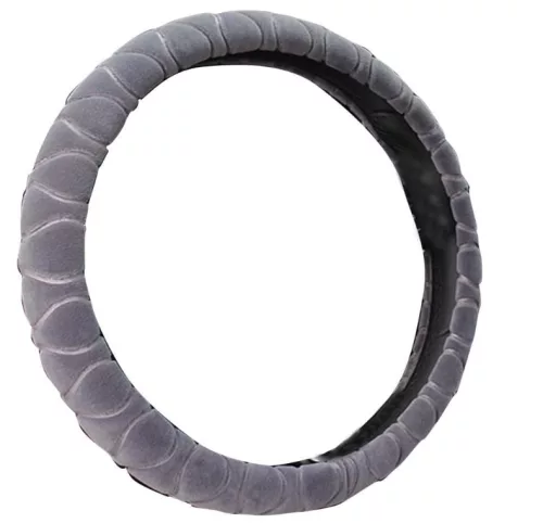 Grauer Plüsch-Lenkradbezug 38 cm KV-HL2185G,