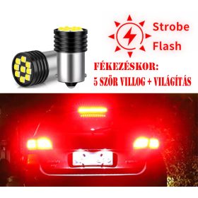 5 X Villog  SMD-1157-9SMD 21/5W - fehér -STROBE- 12V