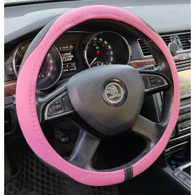 Universal-Lenkradbezug aus Kunstleder, 38 cm, rosa, 2397P