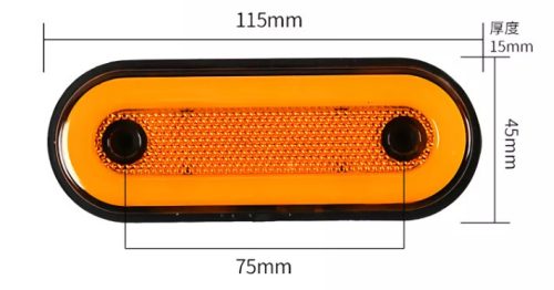 25224 20-LED-Breitenanzeiger – gelb – E-geprüft – 12–24 V
