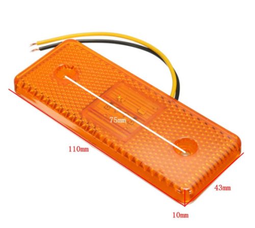 Breitenanzeige mit 6 LEDs und Halterung – gelb, 12–24 V – nicht E-gekennzeichnet