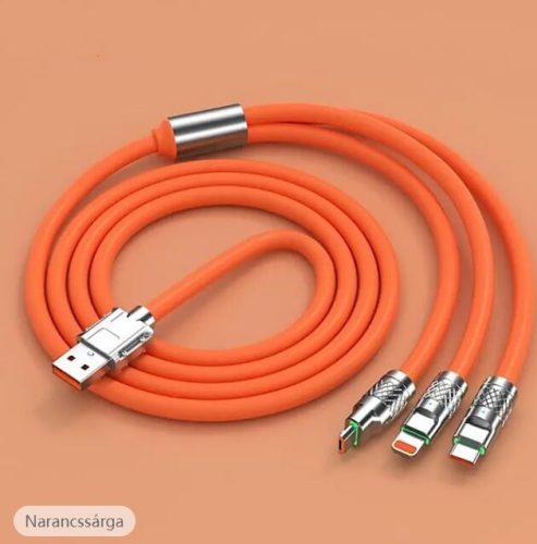 3-in-1 Silikon-Schnellladekabel – 6 A, 12–24 V, 120 W