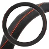Lenkradbezug aus echtem Leder, 38 cm, schwarz-orange, 5001ORANGE