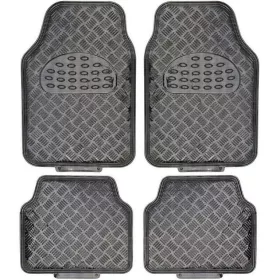   03017 Universal-Autofußmatten aus Gummi in Aluminiumoptik, 4-teilig - Carbon SZ-THM3011C