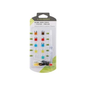   MINI-Flachsicherungen, 10 Stück + Voltmeter 6–24 V + Stromzange